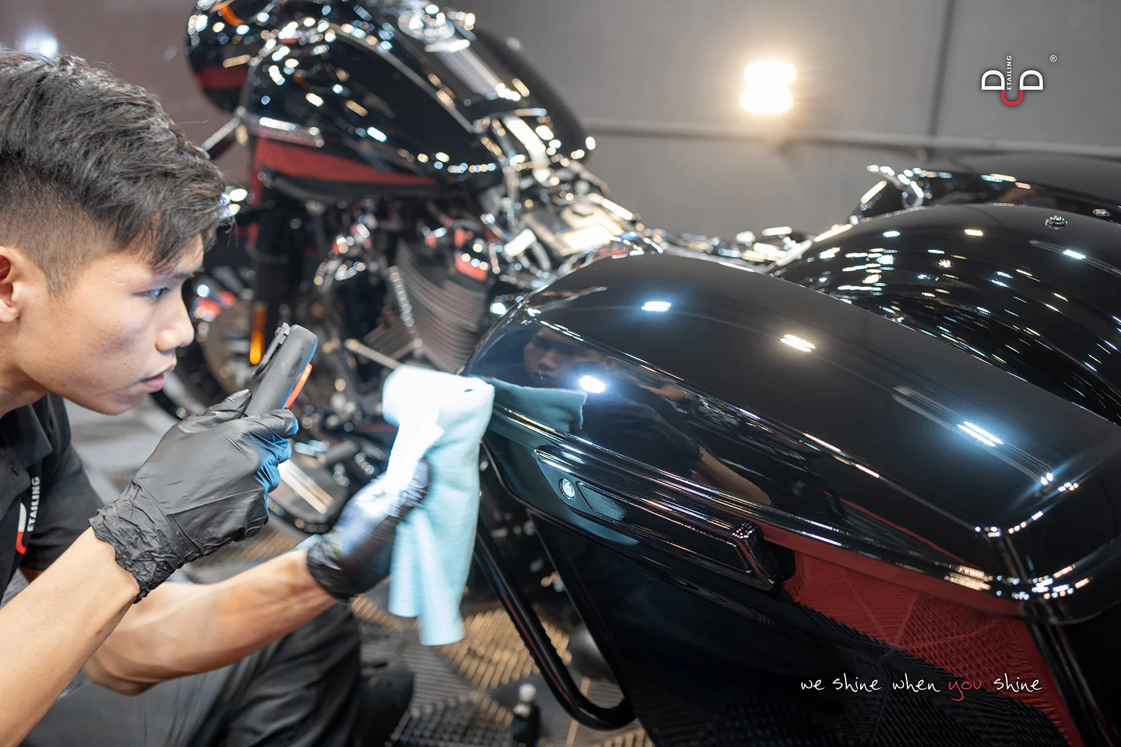 Surface Prep Checks before Installation of Graphene Coating - BikeCoat G Treatment - Bike Detailing Singapore Paint Correction