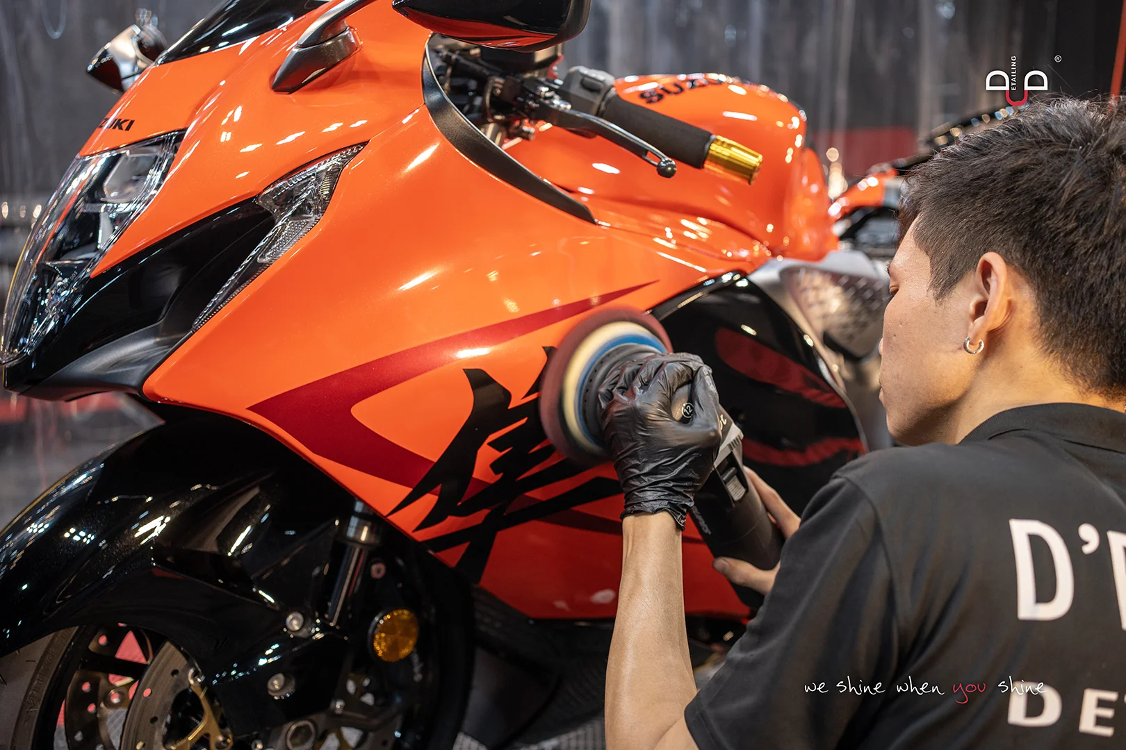 Multi-Stage Paint Correction in process - BikeCoat G Treatment - Bike Detailing Singapore Paint Correction